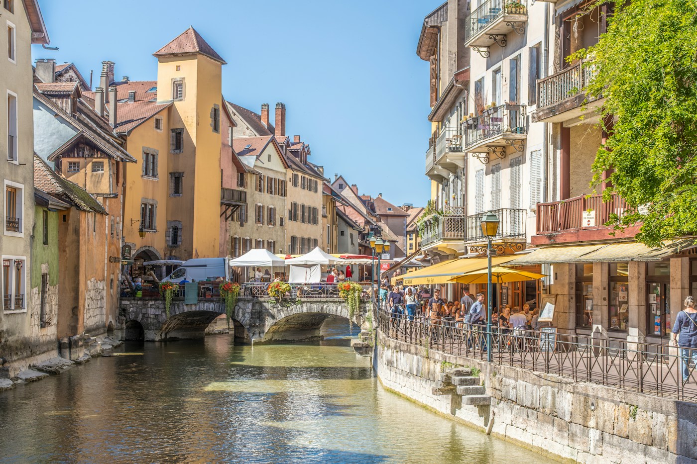 Le Thiou dans la vieille ville d’Annecy.